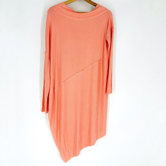 We The Free Grapevine Coral Asymmetric Long Sleeve Ribbed Stretchy Tunic Top M - Picture 5 of 12